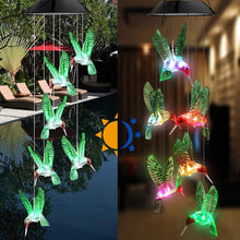 Load image into Gallery viewer, LED Solar Power Hummingbird Wind Chimes