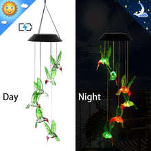 Load image into Gallery viewer, LED Solar Power Hummingbird Wind Chimes