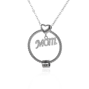 Custom  Round  Necklace Mom Personalized Engravin