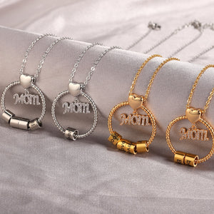 Custom  Round  Necklace Mom Personalized Engravin