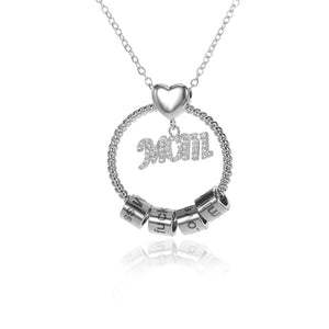 Custom  Round  Necklace Mom Personalized Engravin